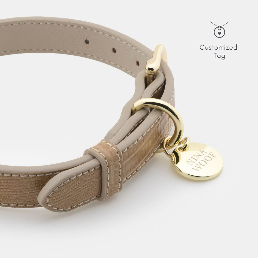 Milan Vegan Leather Dog Collar | Luxury Croc-Style Designer Collar