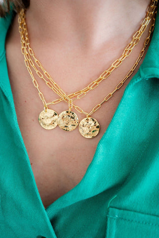 Mini 18K Gold Plated Beach Tag Charm Necklace