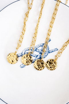 Mini 18K Gold Plated Beach Tag Charm Necklace