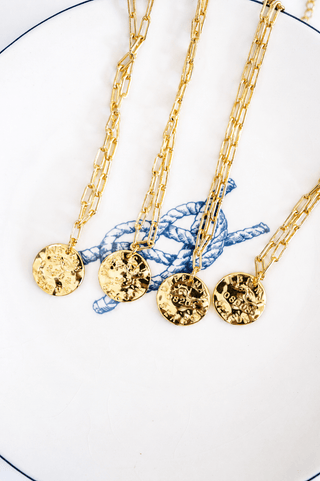 Mini 18K Gold Plated Beach Tag Charm Necklace