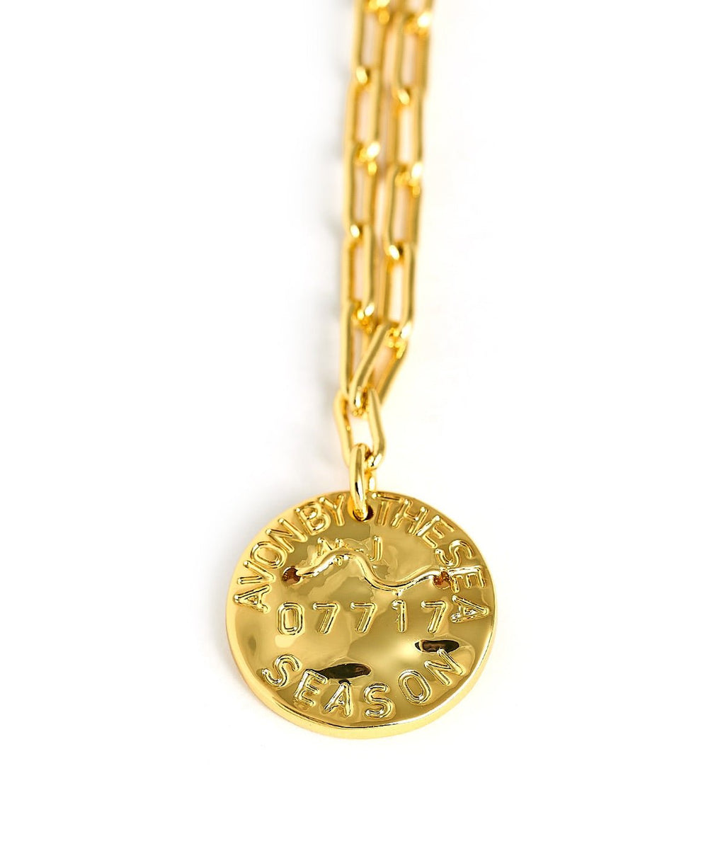 Mini 18K Gold Plated Beach Tag Charm Necklace