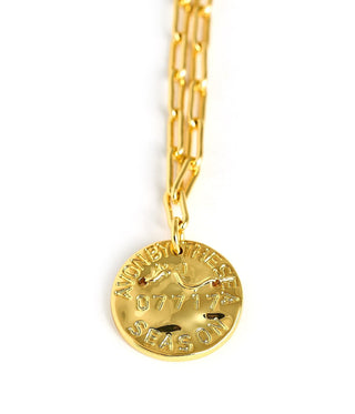Mini 18K Gold Plated Beach Tag Charm Necklace