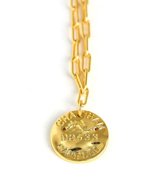 Mini 18K Gold Plated Beach Tag Charm Necklace