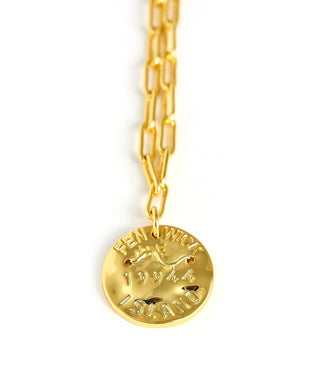 Mini 18K Gold Plated Beach Tag Charm Necklace