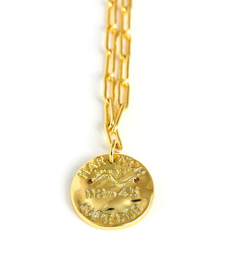 Mini 18K Gold Plated Beach Tag Charm Necklace