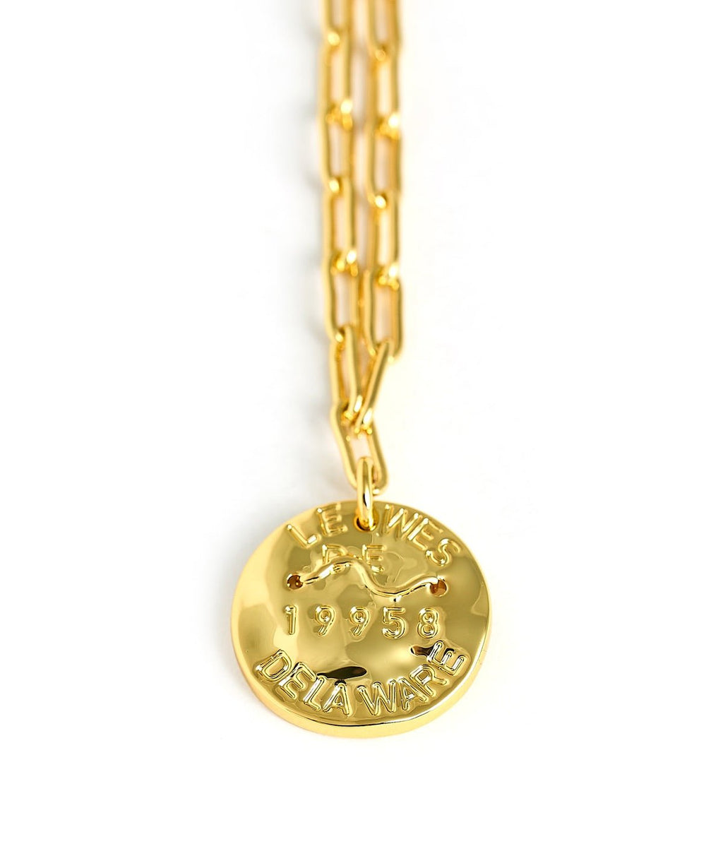 Mini 18K Gold Plated Beach Tag Charm Necklace