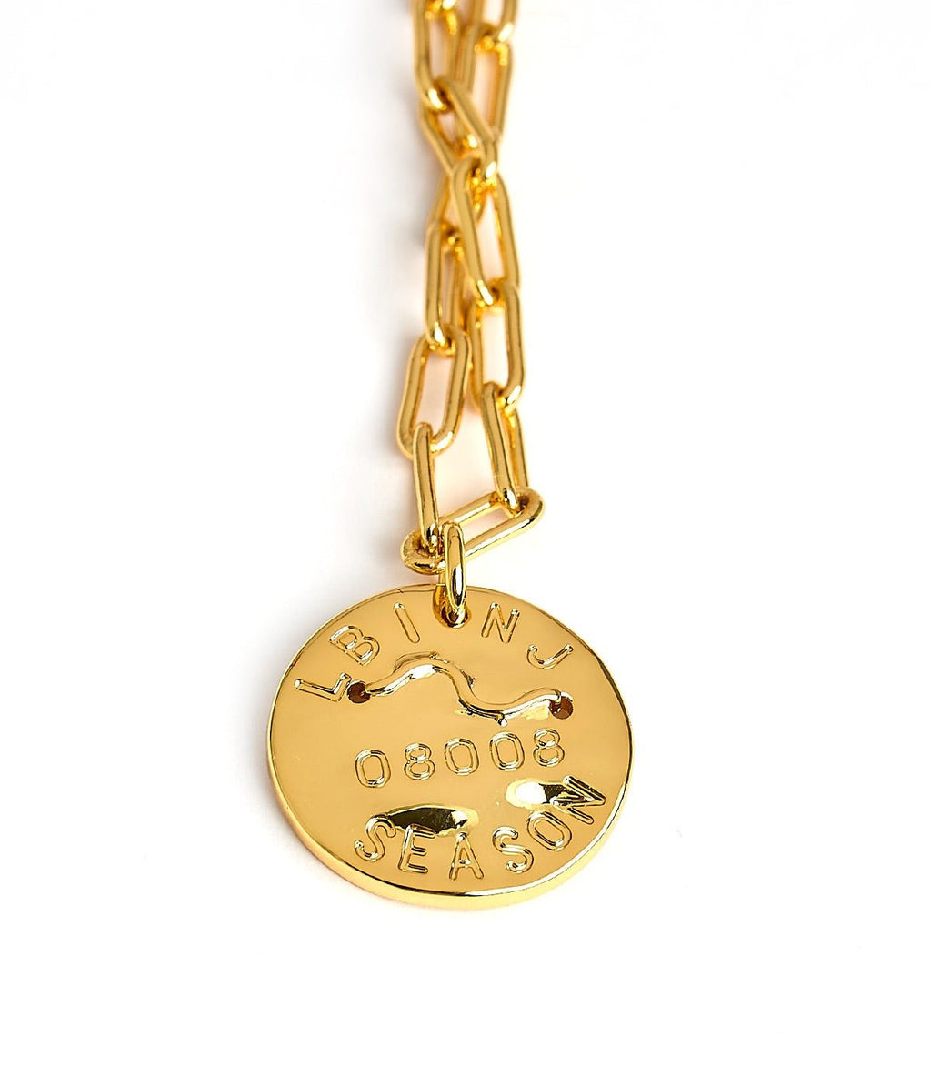 Mini 18K Gold Plated Beach Tag Charm Necklace