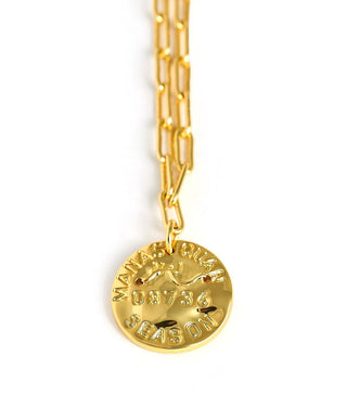 Mini 18K Gold Plated Beach Tag Charm Necklace