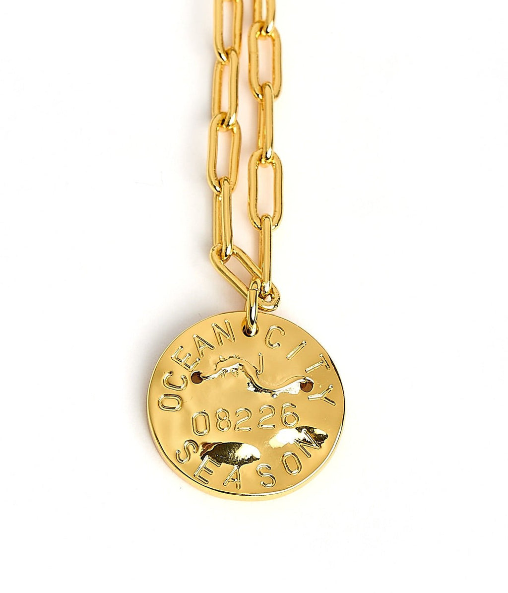 Mini 18K Gold Plated Beach Tag Charm Necklace
