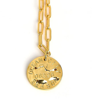 Mini 18K Gold Plated Beach Tag Charm Necklace
