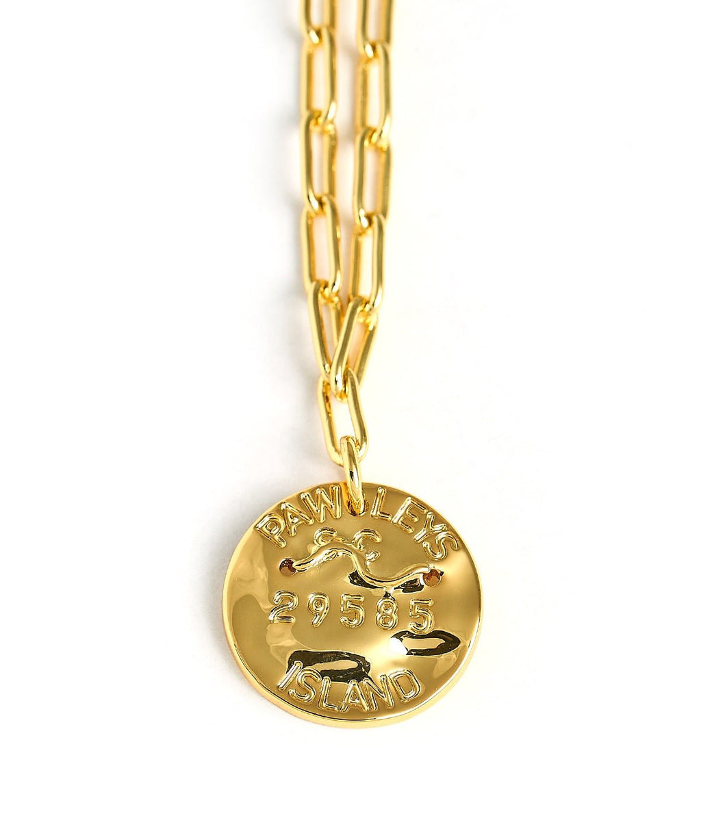 Mini 18K Gold Plated Beach Tag Charm Necklace