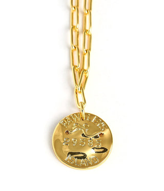 Mini 18K Gold Plated Beach Tag Charm Necklace