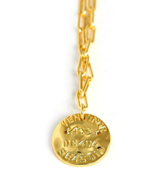 Mini 18K Gold Plated Beach Tag Charm Necklace