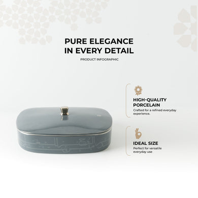 Mirral - Large Decorative Canister - Dark Blue & Silver