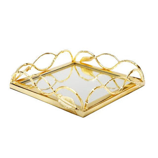 Mirror Napkin Holder With Gold Leaf Design - Anara Lifestyle