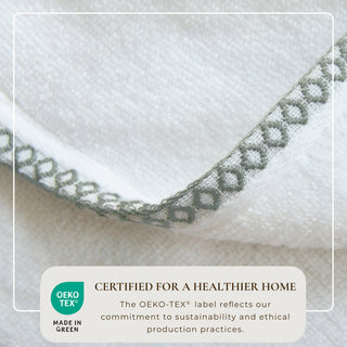 Elegant Cotton Border-Stitched Towel Set – Valery Collection (6-Piece)