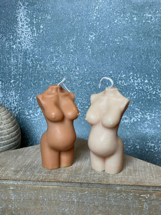Mom-to-Be Candle - Handcrafted Soy Wax Body Sculpture Art for Expecting Mothers