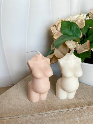 Mom-to-Be Candle - Handcrafted Soy Wax Body Sculpture Art for Expecting Mothers