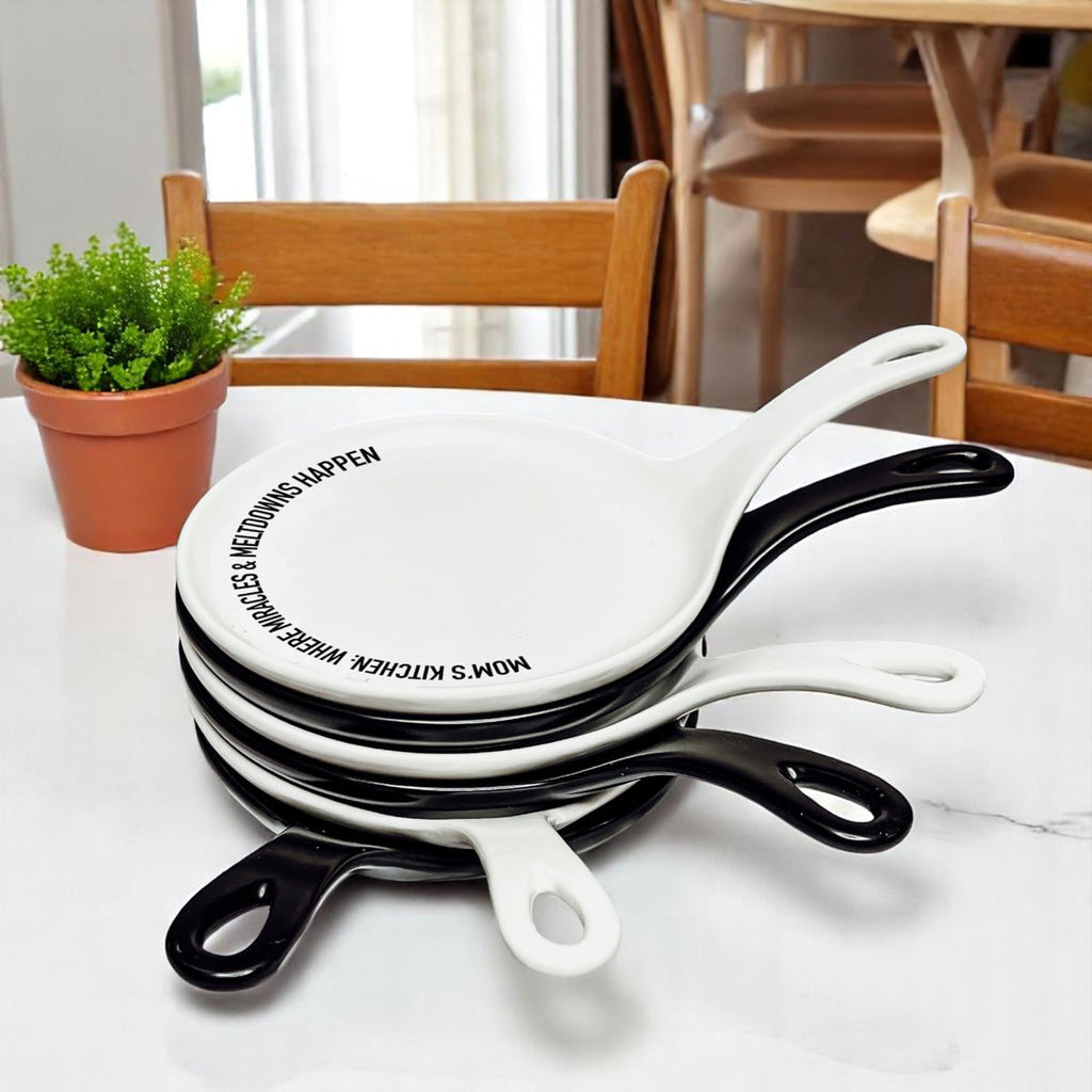 Funny Mom Spoon Rest with Wooden Spoon – Porcelain Kitchen Spoon Holder Gift for Moms