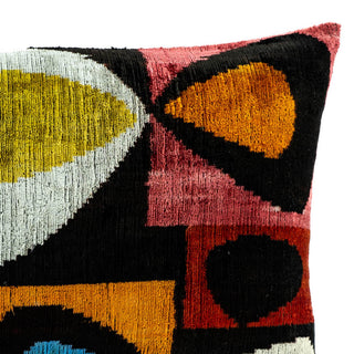 Moonlight Silk Velvet Ikat Throw Pillow Cover, 16 x 24