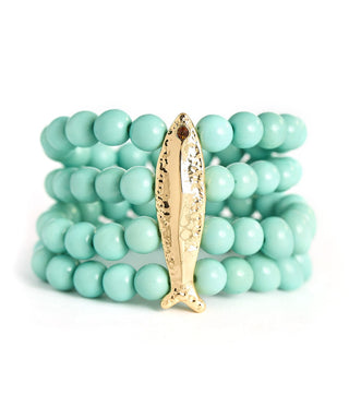 Morgan Blue Beaded Fish Bracelet