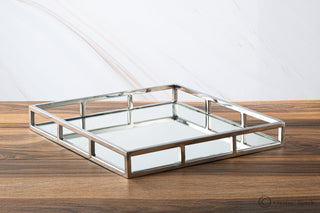 Elegant Large Square Mirrored Decorative Tray
