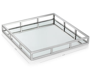 Elegant Large Square Mirrored Decorative Tray
