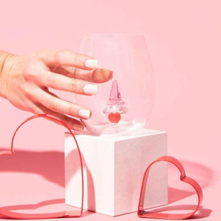 3D Heart Gnome Stemless Wine Glasses – Set of 2
