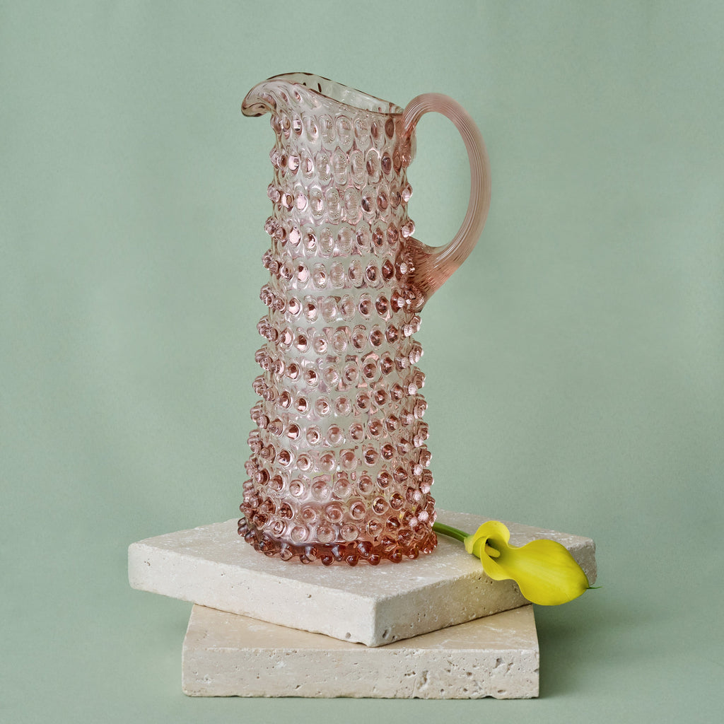 Hobnail Glass Jug in Night Iris – Tall 1.2 Liter