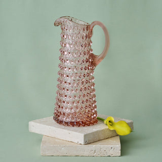 Hobnail Glass Jug in Night Iris – Tall 1.2 Liter