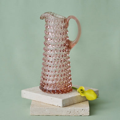 Hobnail Glass Jug in Night Iris – Tall 1.2 Liter