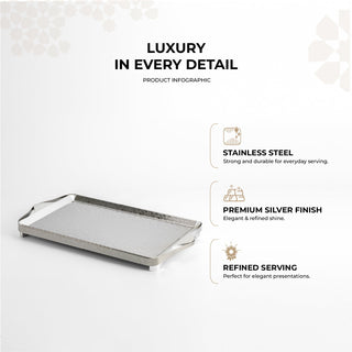 Nourhan- Serving Tray - silver