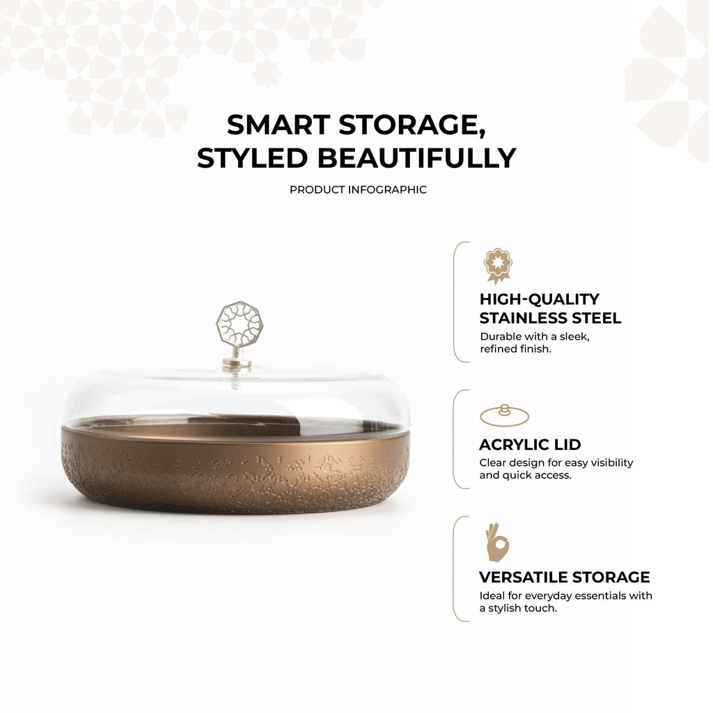 Nourhan - Large Canister - Bronze & Silver