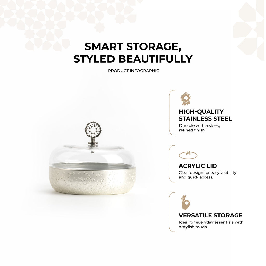 Nourhan - Medium Canister - Silver