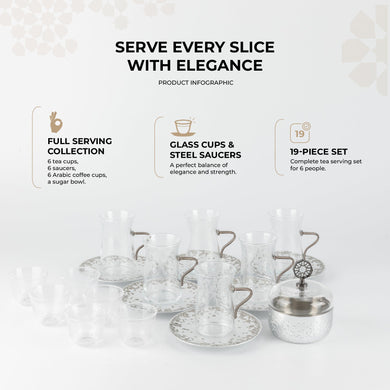 Nourhan -  Tea Set (19-Pc) - Silver