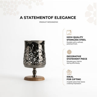 Nourhan - Medium Candle Holder - Black Walnut