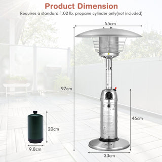 11,000 BTU Portable Tabletop Propane Patio Heater – Black