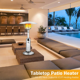 11,000 BTU Portable Tabletop Propane Patio Heater – Black