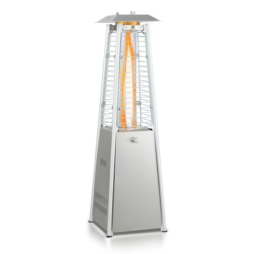 10,000 BTU Stainless-Steel Tabletop Propane Patio Heater with Glass Tube