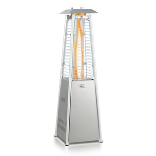 10,000 BTU Stainless-Steel Tabletop Propane Patio Heater with Glass Tube