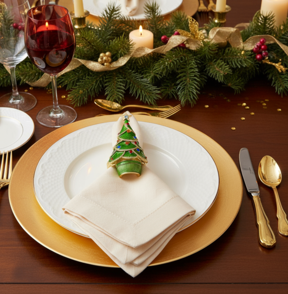 Christmas Tree Napkin Rings (Set of 4)