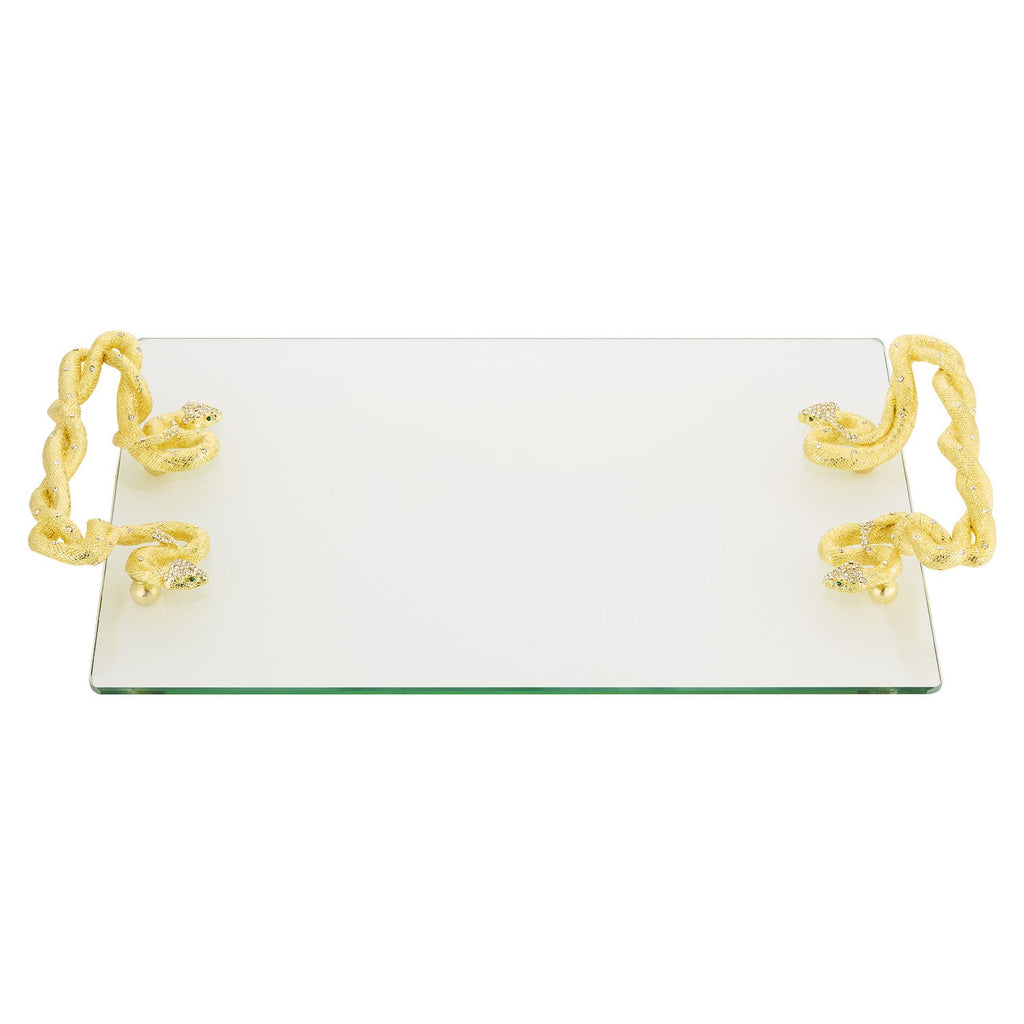 Serpentina Glass Tray (Gold)