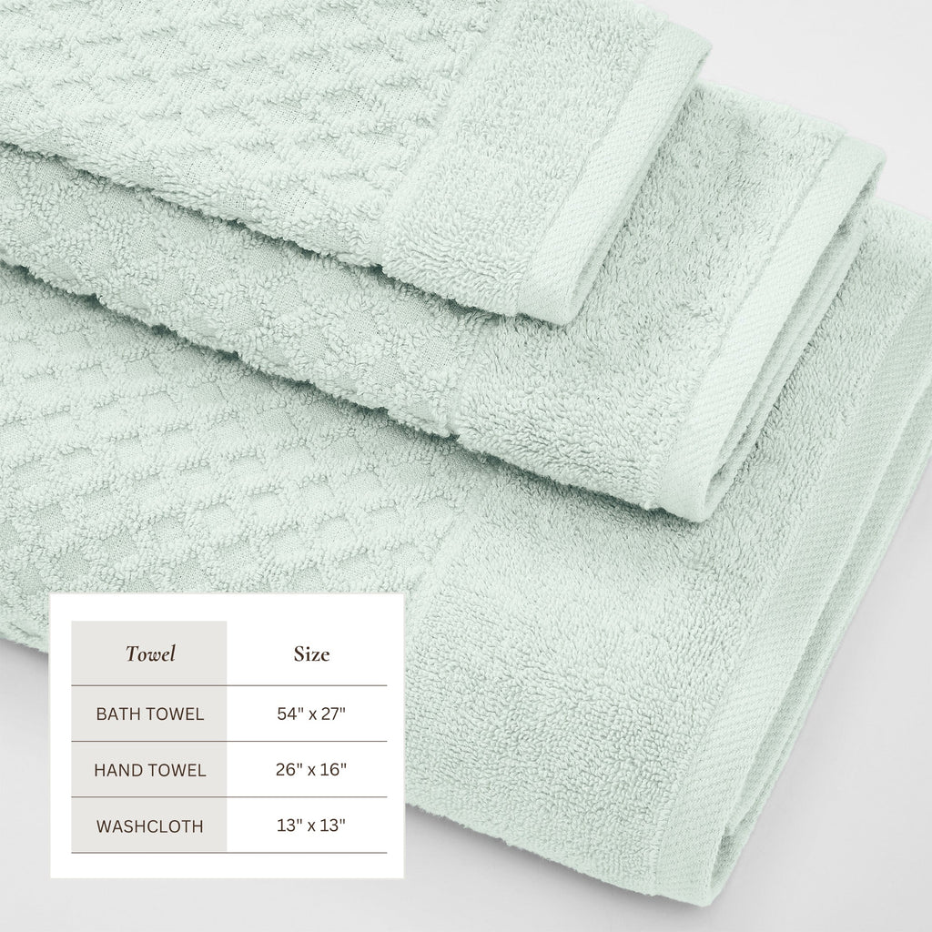 Grayson Cotton Diamond Waffle Weave Bath Towel Set