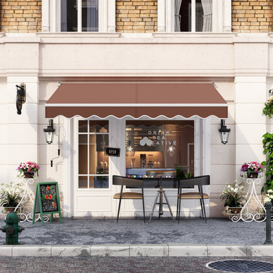 Manual Retractable Patio Awning with Adjustable UV-Resistant Canopy – 8' x 6.6'