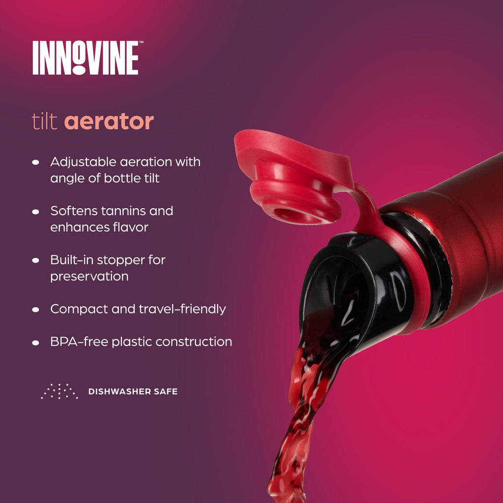 Tilt Wine Aerator in Raspberry