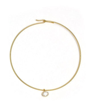 Oval Bezel Collar Necklace- 18k Gold Plated - Belle of the Ball Collection