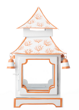 White & Coral Pagoda Lantern (4 Sizes)