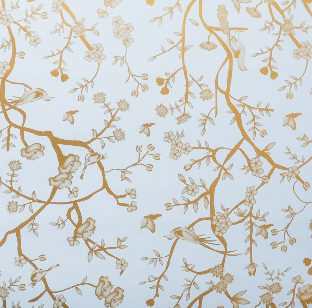 Pale Blue & Gold Chinoiserie Gift Wrap | Elegant Decorative Wrapping Paper