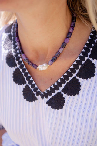 Penny Semi-Precious Stone Pendant Necklace