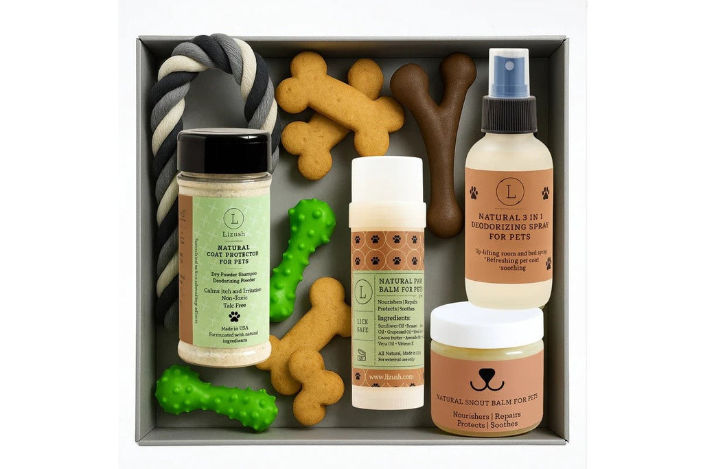 Pet Pampering Gift Box – All-Natural Pet Wellness Kit with Soothing Balms & Herbal Coat Powder